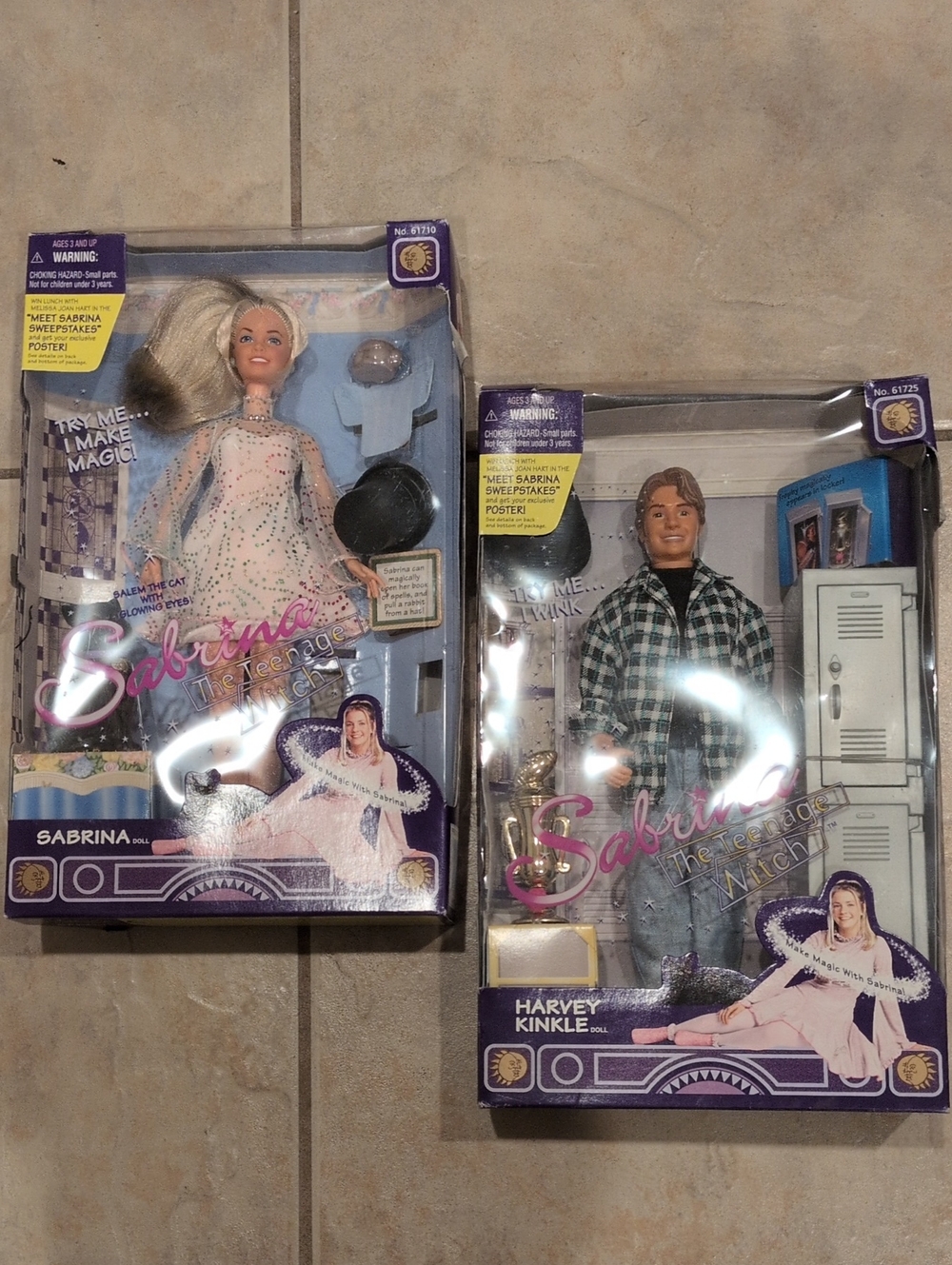 Vintage Sabrina the Teenage Witch Dolls Sabrina & Harvey Kinkle NIB